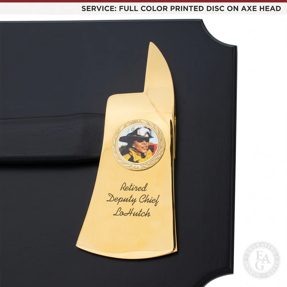 42x16 Black Firefighter Award Plaque - Gold Axe - Image 13