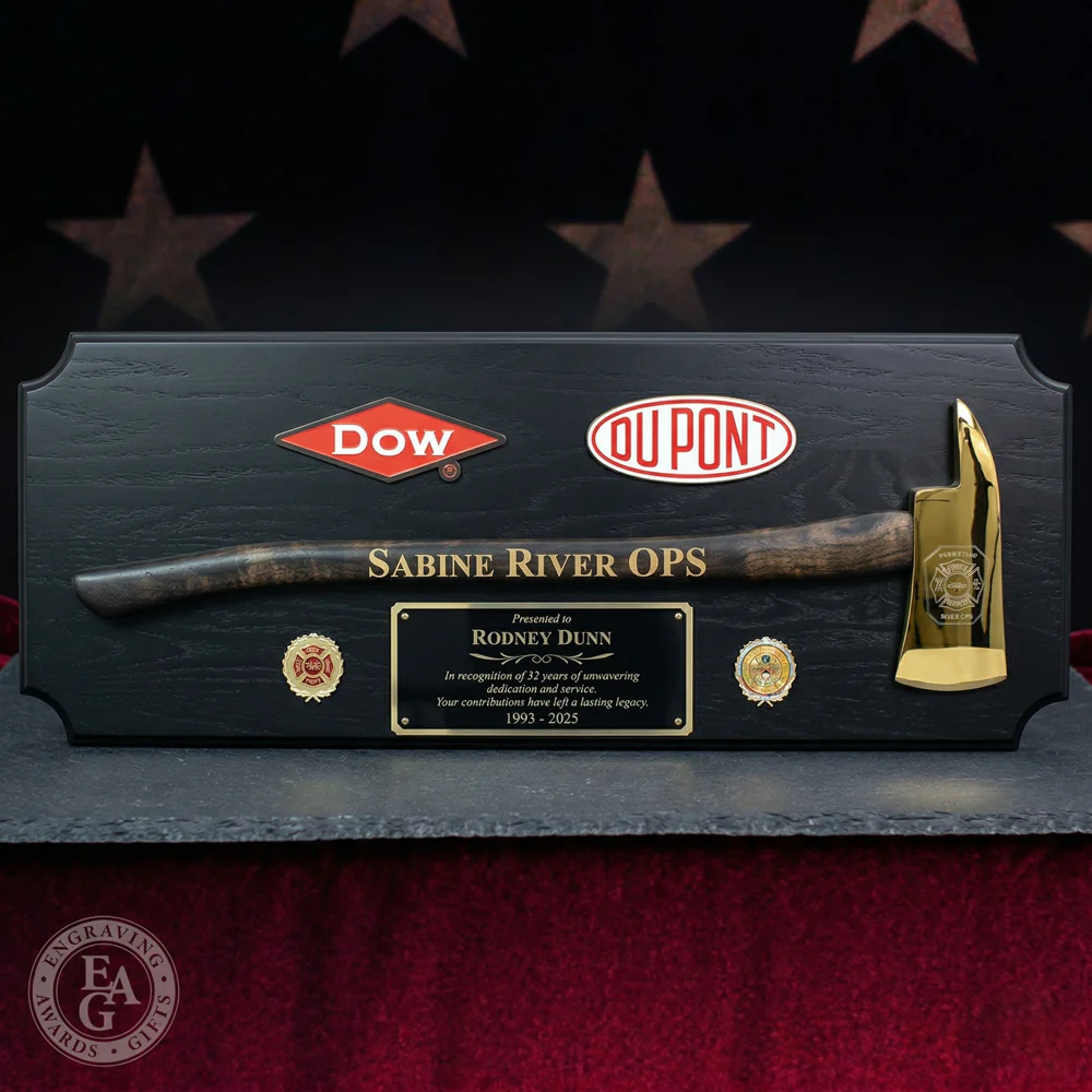 42x16 Black Firefighter Award Plaque - Gold Axe - Image 23