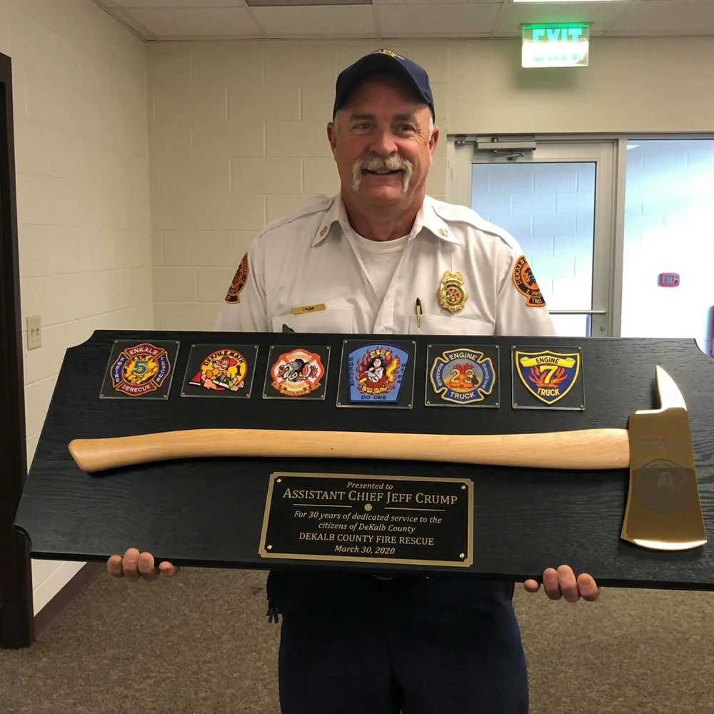 42x16 Black Firefighter Award Plaque - Gold Axe - Image 29
