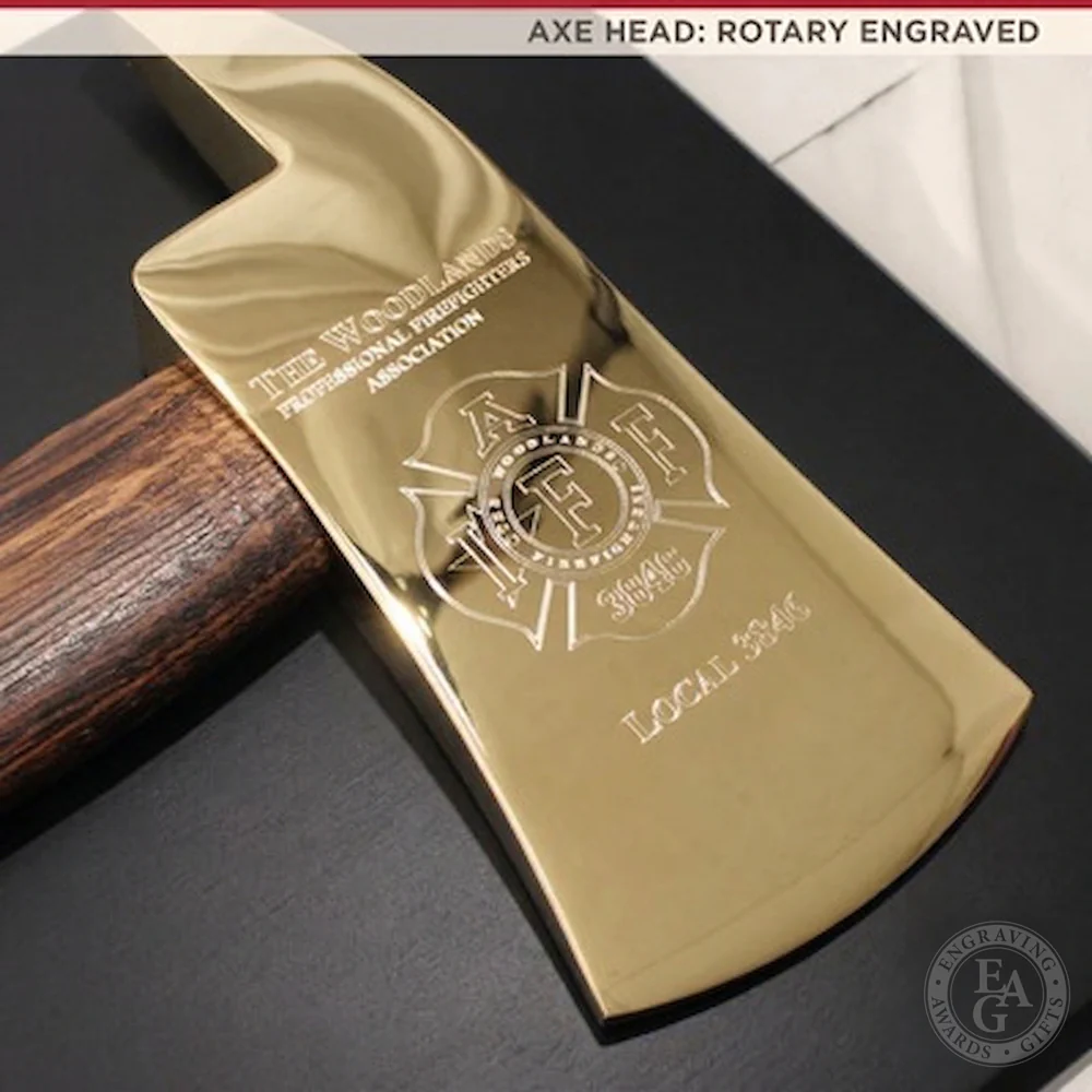 42x16 Black Firefighter Award Plaque - Gold Axe - Image 3