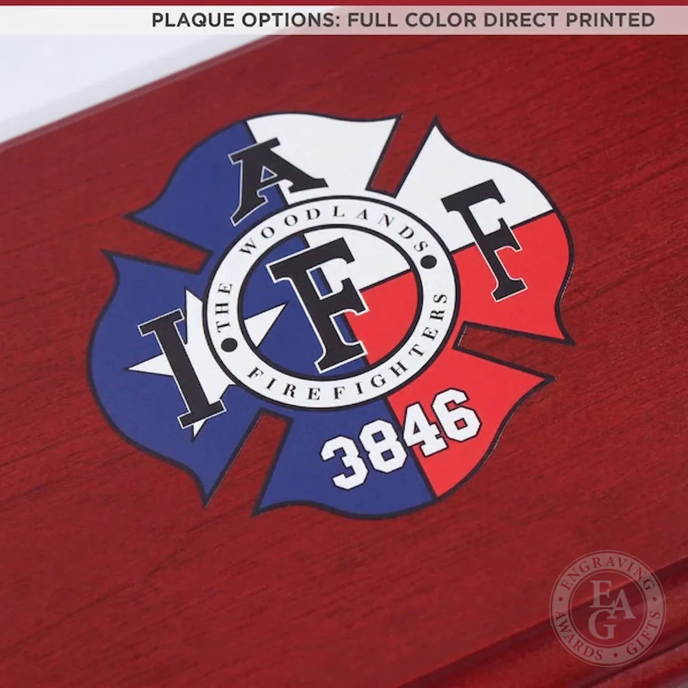 42x16 Red Firefighter Award Plaque - Gold Axe - Image 20