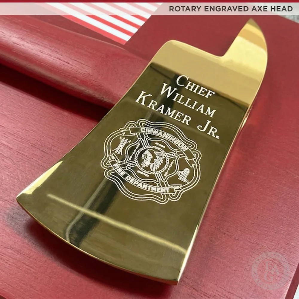 42x16 Red Firefighter Award Plaque - Gold Axe - Image 29