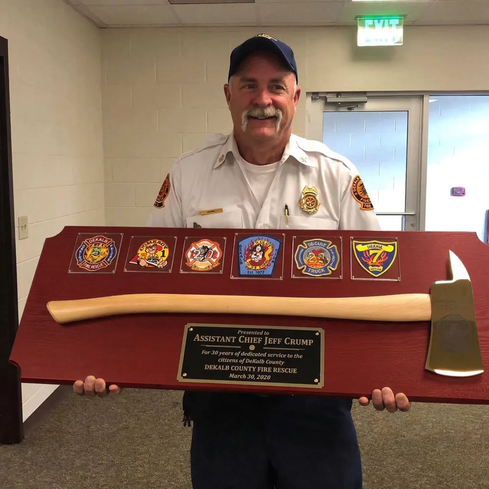 42x16 Red Firefighter Award Plaque - Gold Axe - Image 30