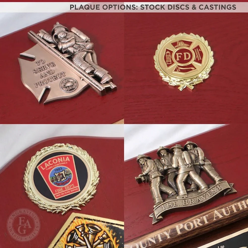 42x16 Red Firefighter Award Plaque - Gold Axe - Image 8