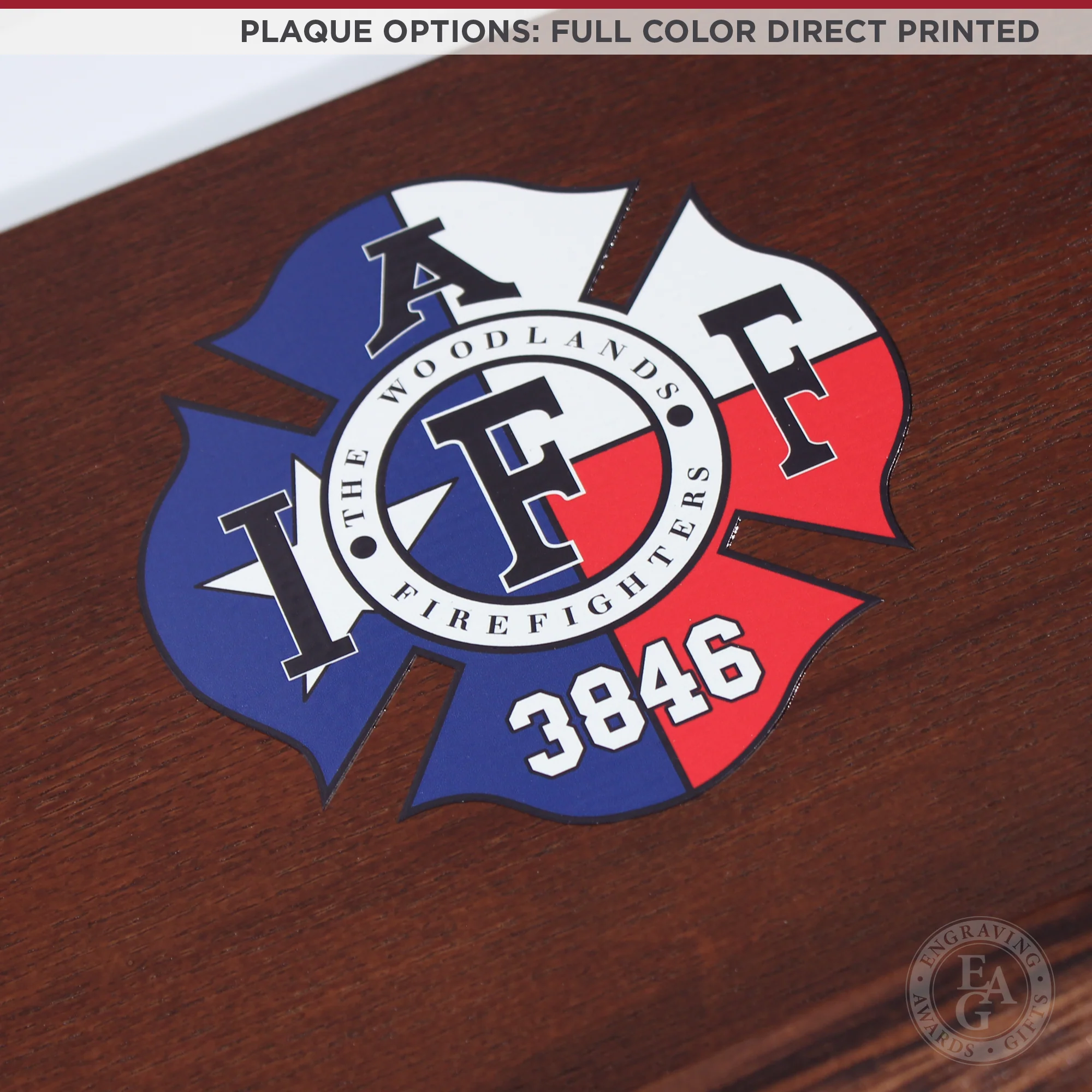 42x16 Walnut Firefighter Award Plaque - Chrome Axe - Image 19