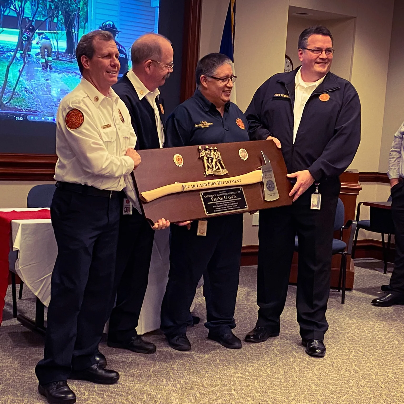 42x16 Walnut Firefighter Award Plaque - Chrome Axe - Image 36