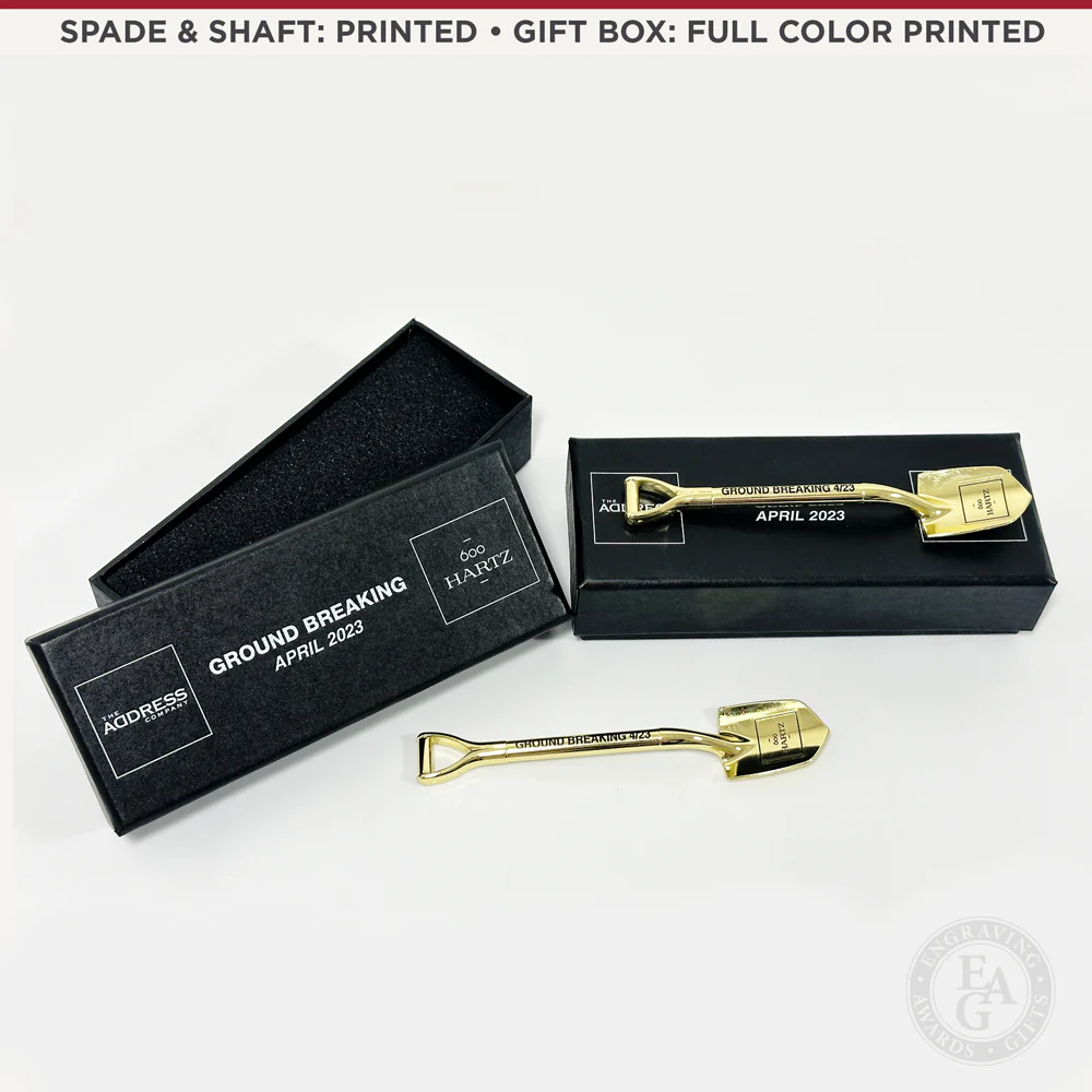 5-1/2" Gold  Miniature Ceremonial Shovels - Image 3