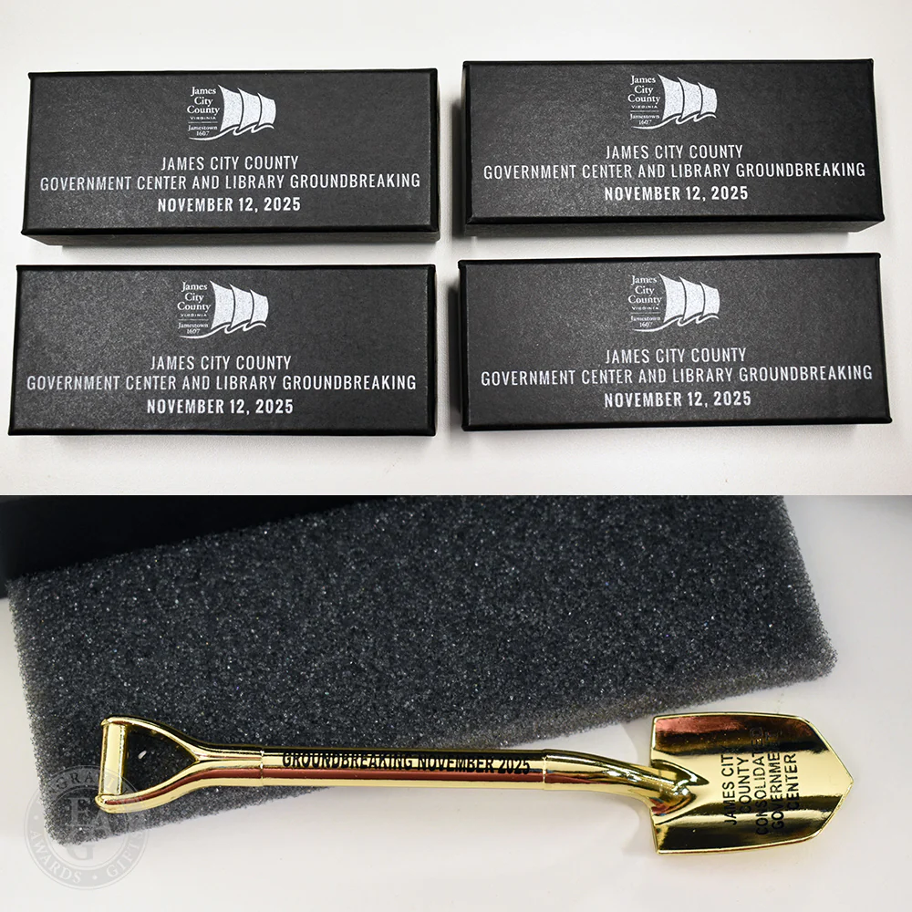 5-1/2" Gold  Miniature Ceremonial Shovels - Image 9