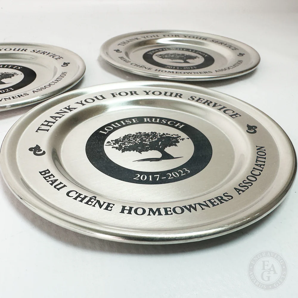 5" Diameter Pewter Danforth Plate - Image 3