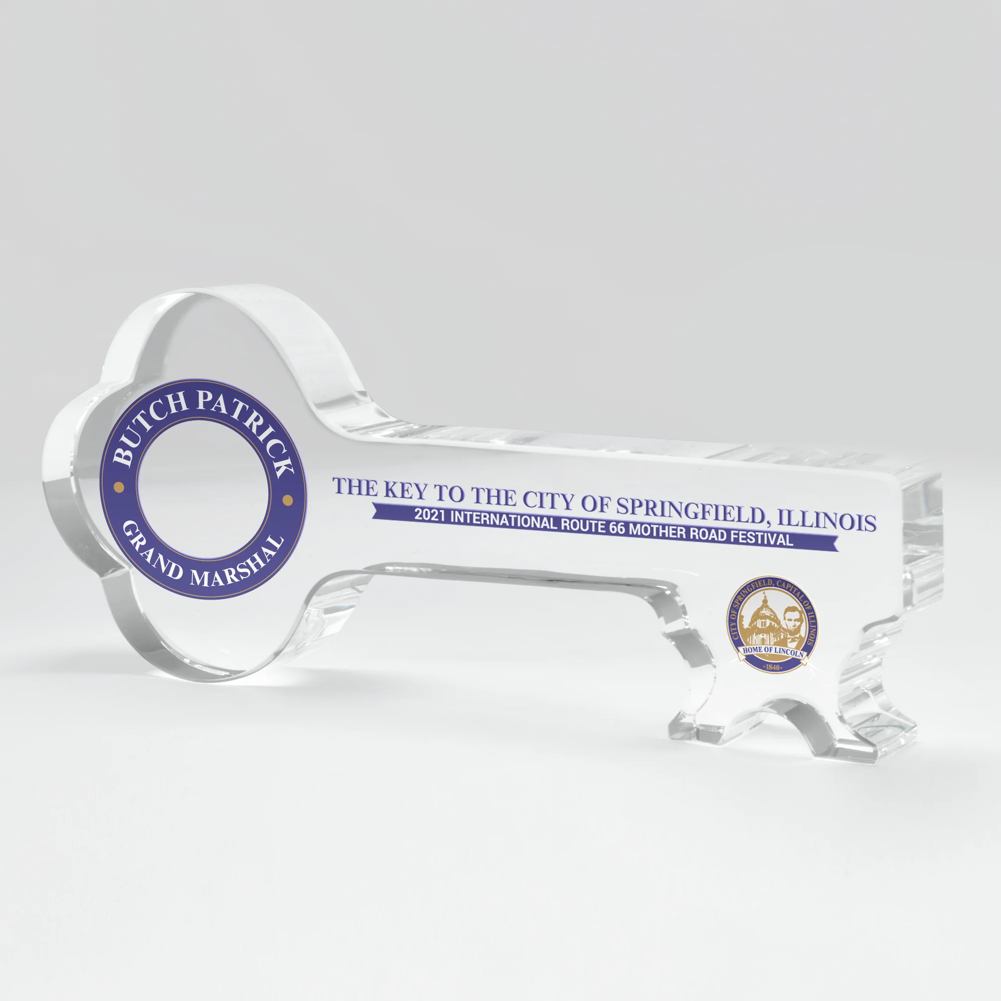 6-3/4" Ceremonial Key to the City - Crystal