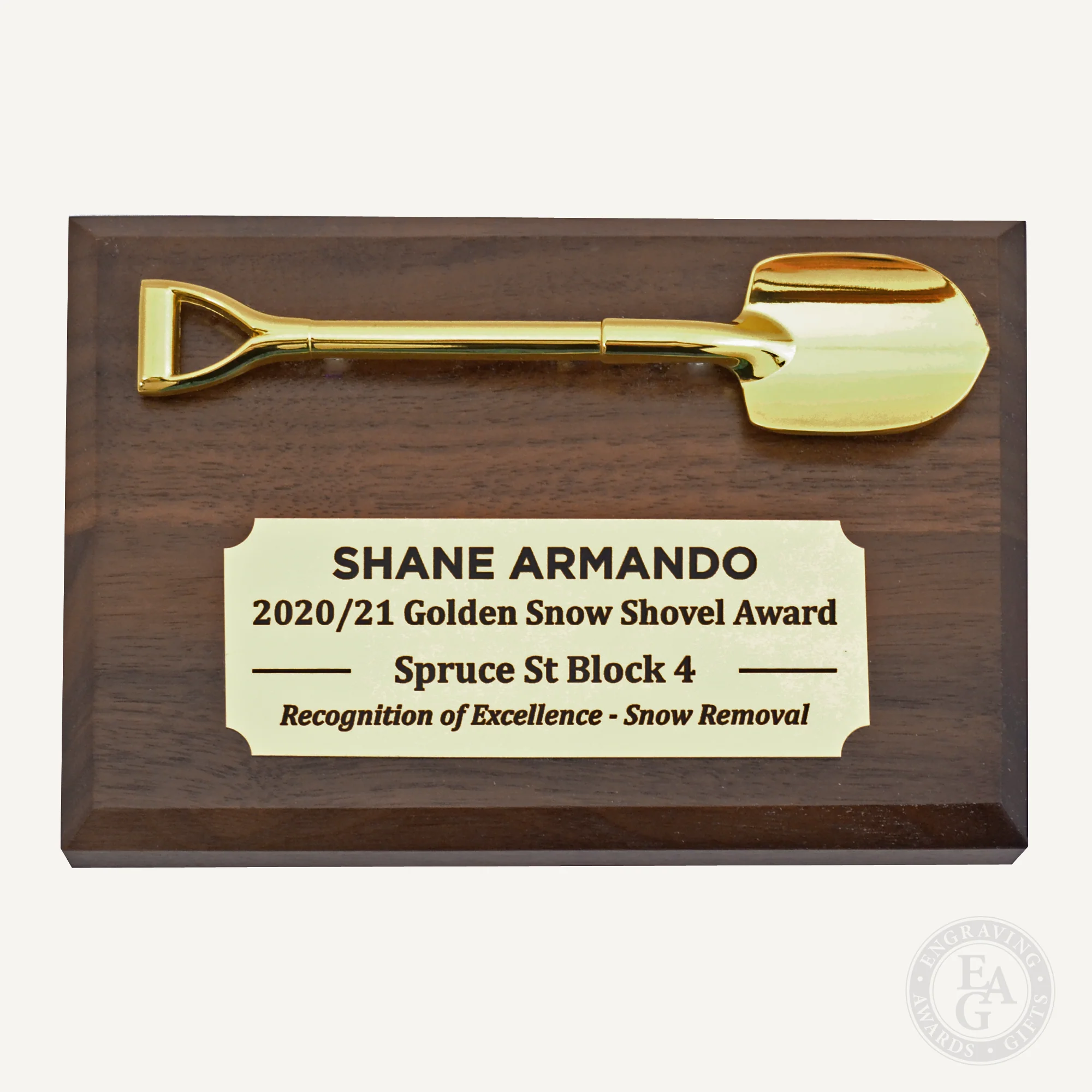 6" x 4" Miniature Shovel Plaque - Image 4