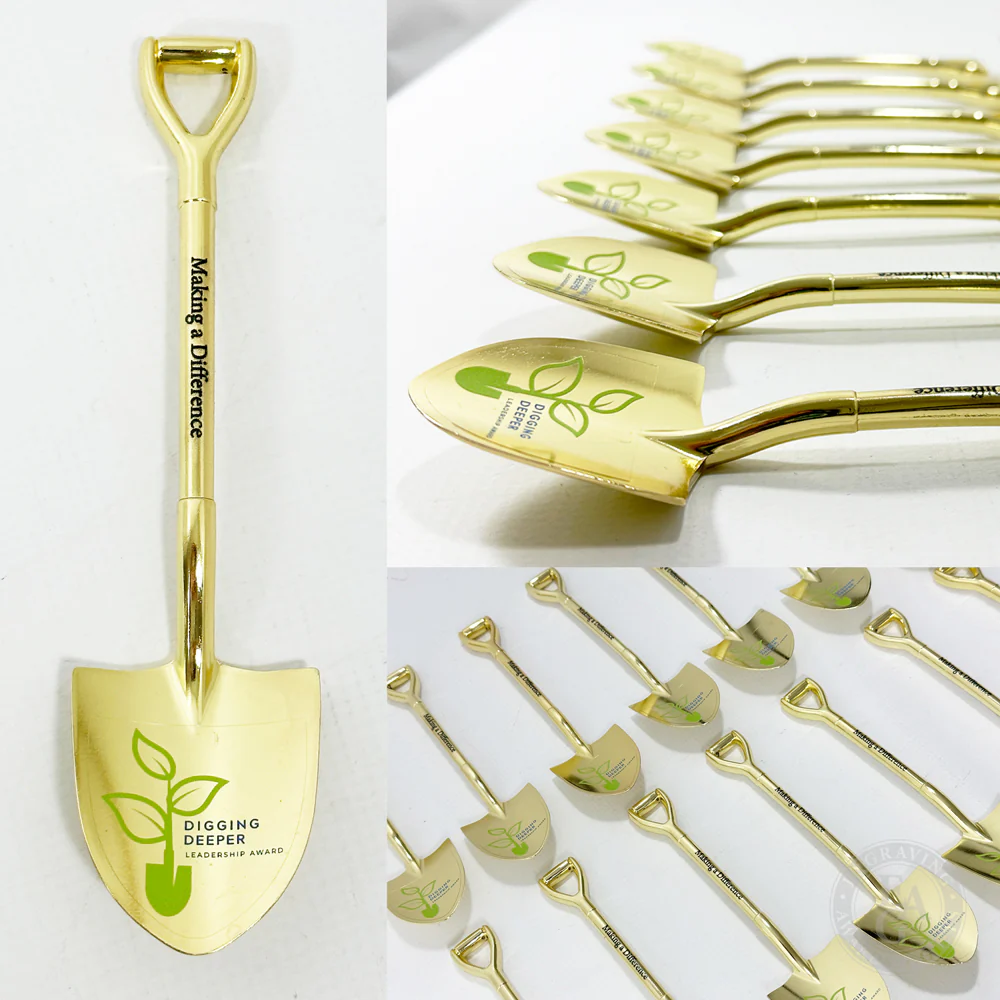 8" Gold Miniature Ceremonial Shovels - Image 11