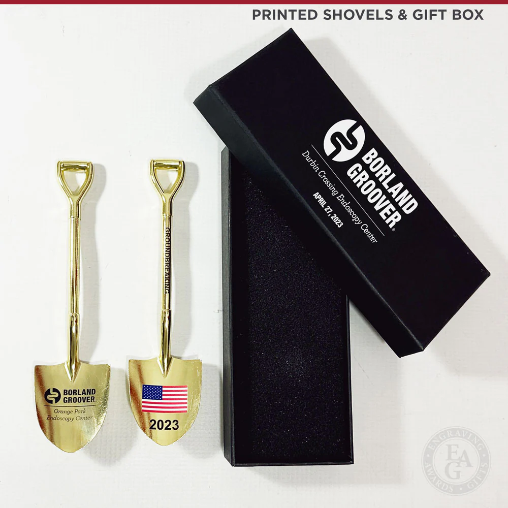 8" Gold Miniature Ceremonial Shovels - Image 6