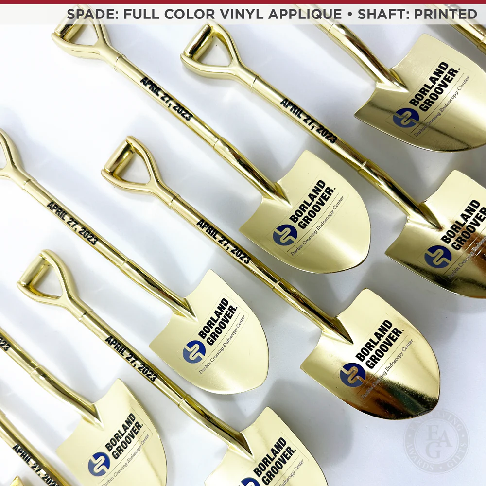 8" Gold Miniature Ceremonial Shovels - Image 7