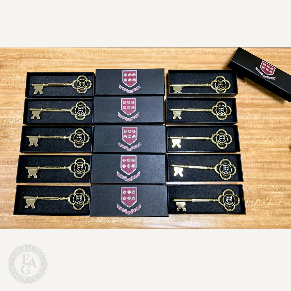 8" Gold Plated Ceremonial Key with Flat Stem - Image 20