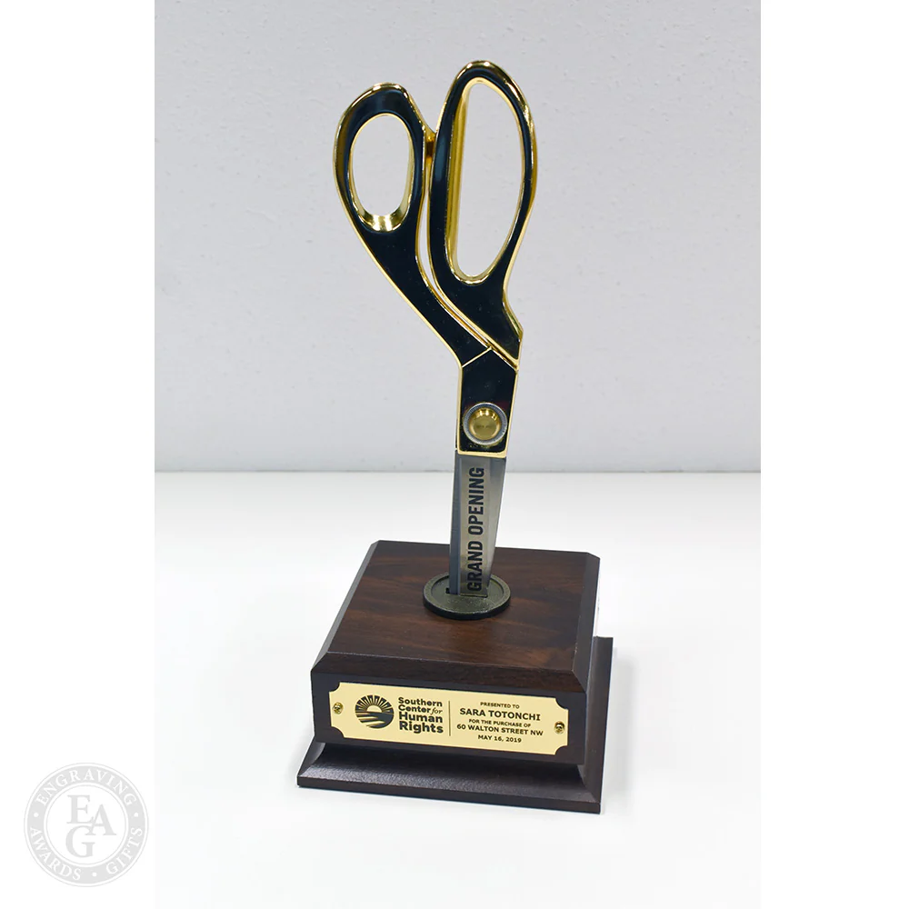 9-1/2" Walnut Finish Ceremonial Scissors Vertical Display Stand - Image 12