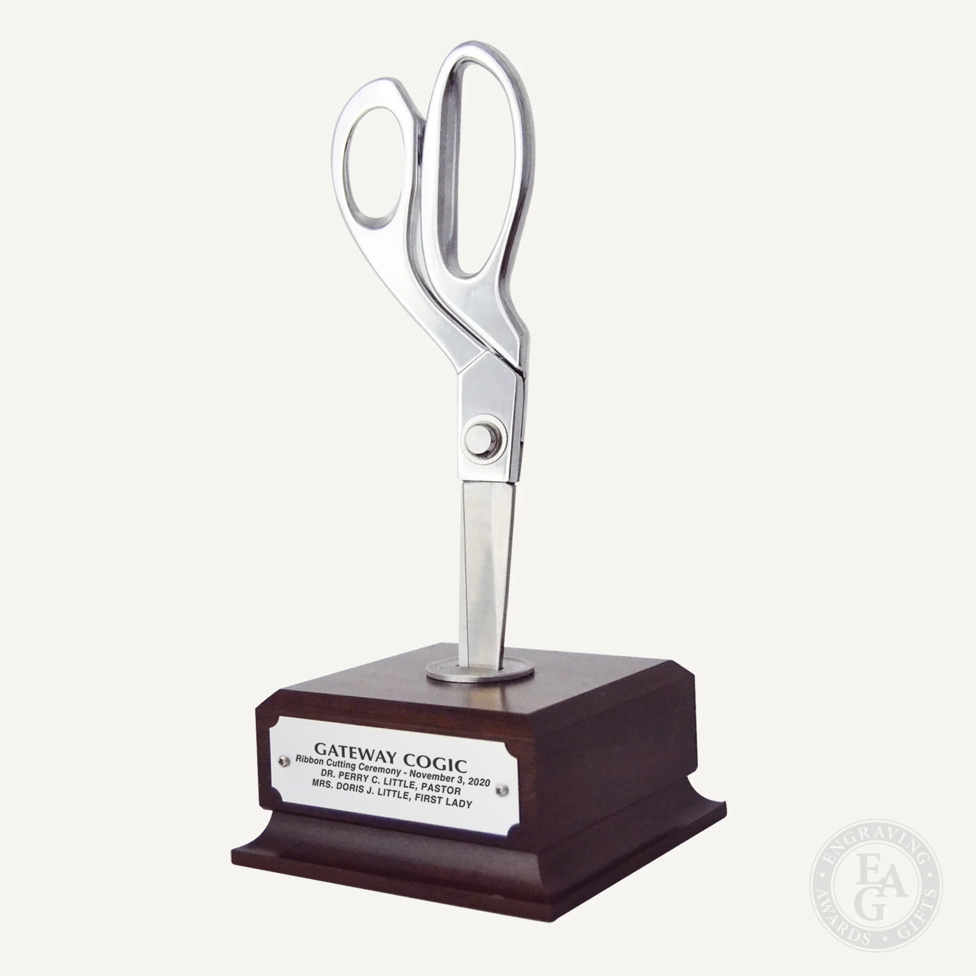9-1/2" Walnut Finish Ceremonial Scissors Vertical Display Stand - Image 5