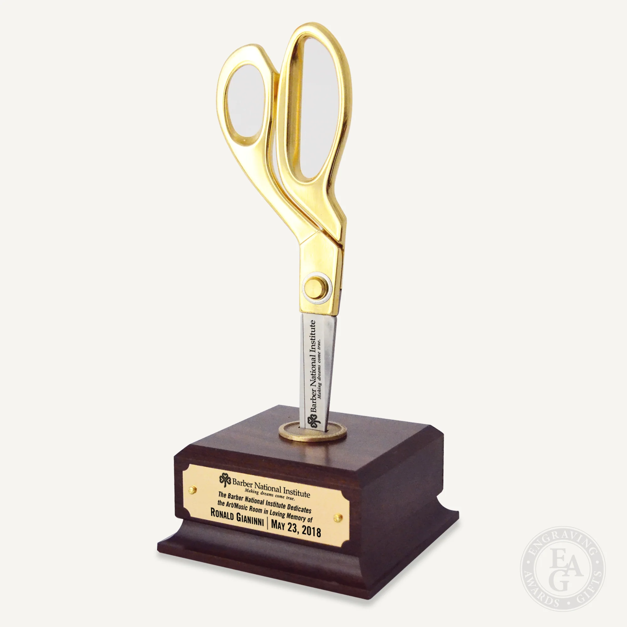 9-1/2" Walnut Finish Ceremonial Scissors Vertical Display Stand - Image 6