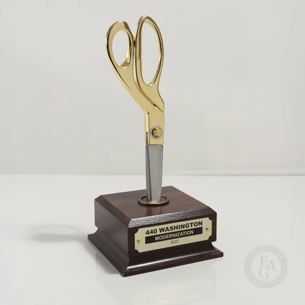 9-1/2" Walnut Finish Ceremonial Scissors Vertical Display Stand - Image 8