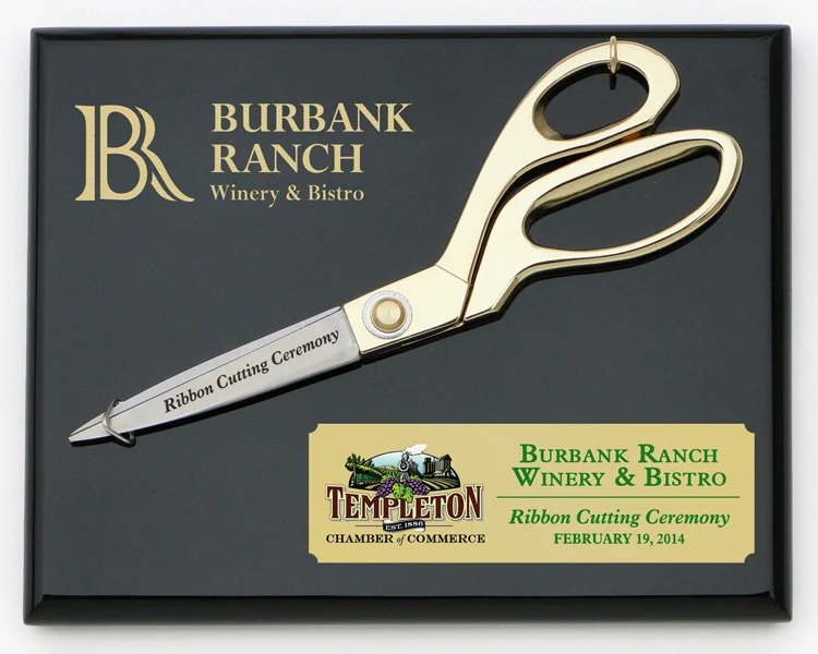 9-1/2" Gold Ceremonial Scissors Plaque - Image 11