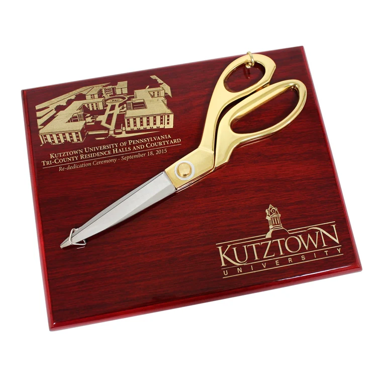9-1/2" Gold Ceremonial Scissors Plaque - Image 17