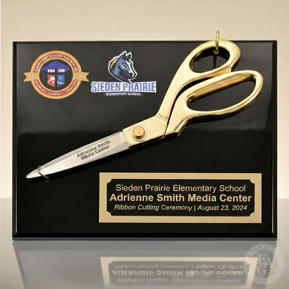 9-1/2" Gold Ceremonial Scissors Plaque - Image 23