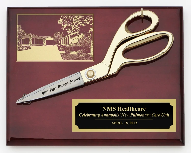 9-1/2" Gold Ceremonial Scissors Plaque - Image 5