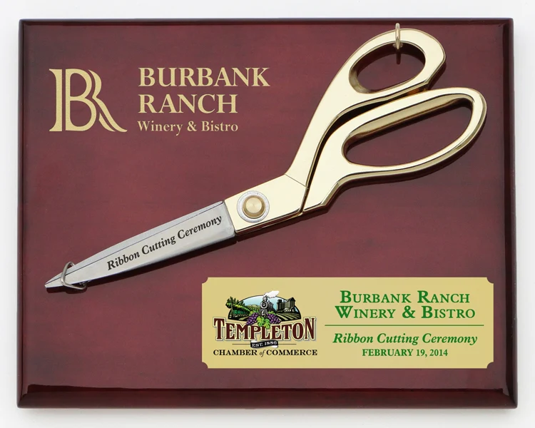 9-1/2" Gold Ceremonial Scissors Plaque - Image 6