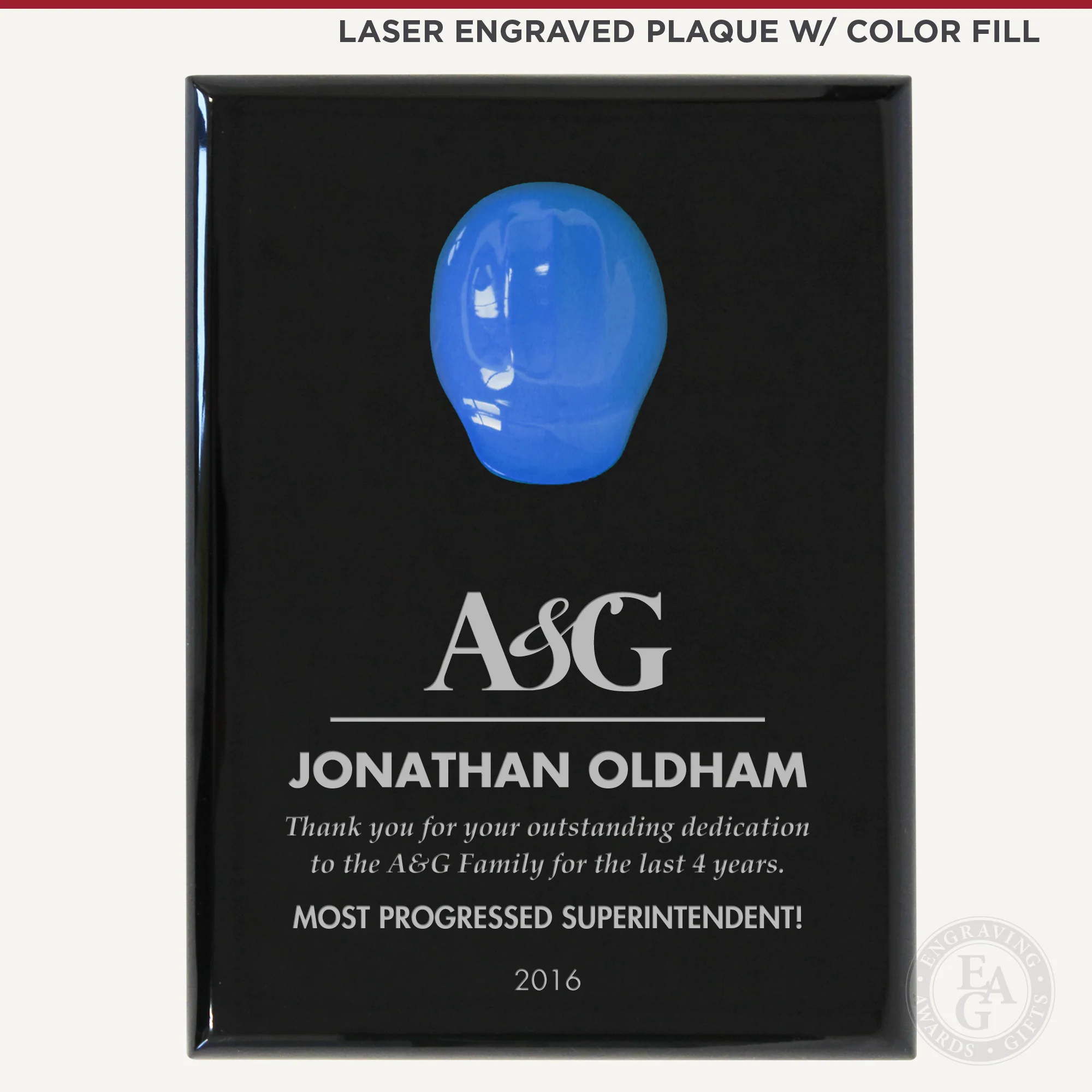 9" x 12" Miniature Hard Hat Plaque - Assorted Color - Image 5