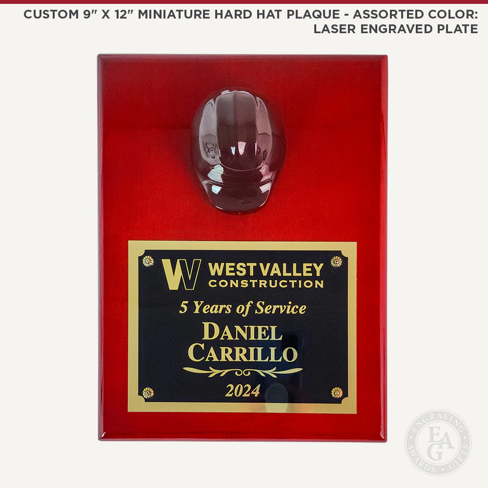 9" x 12" Miniature Hard Hat Plaque - Assorted Color - Image 7