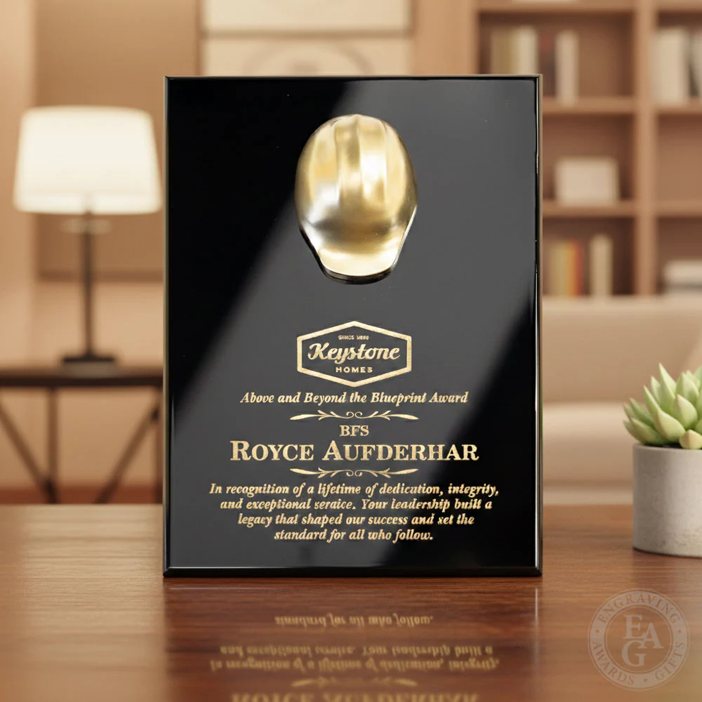 9" x 12" Miniature Hard Hat Plaque - Metallic - Image 13