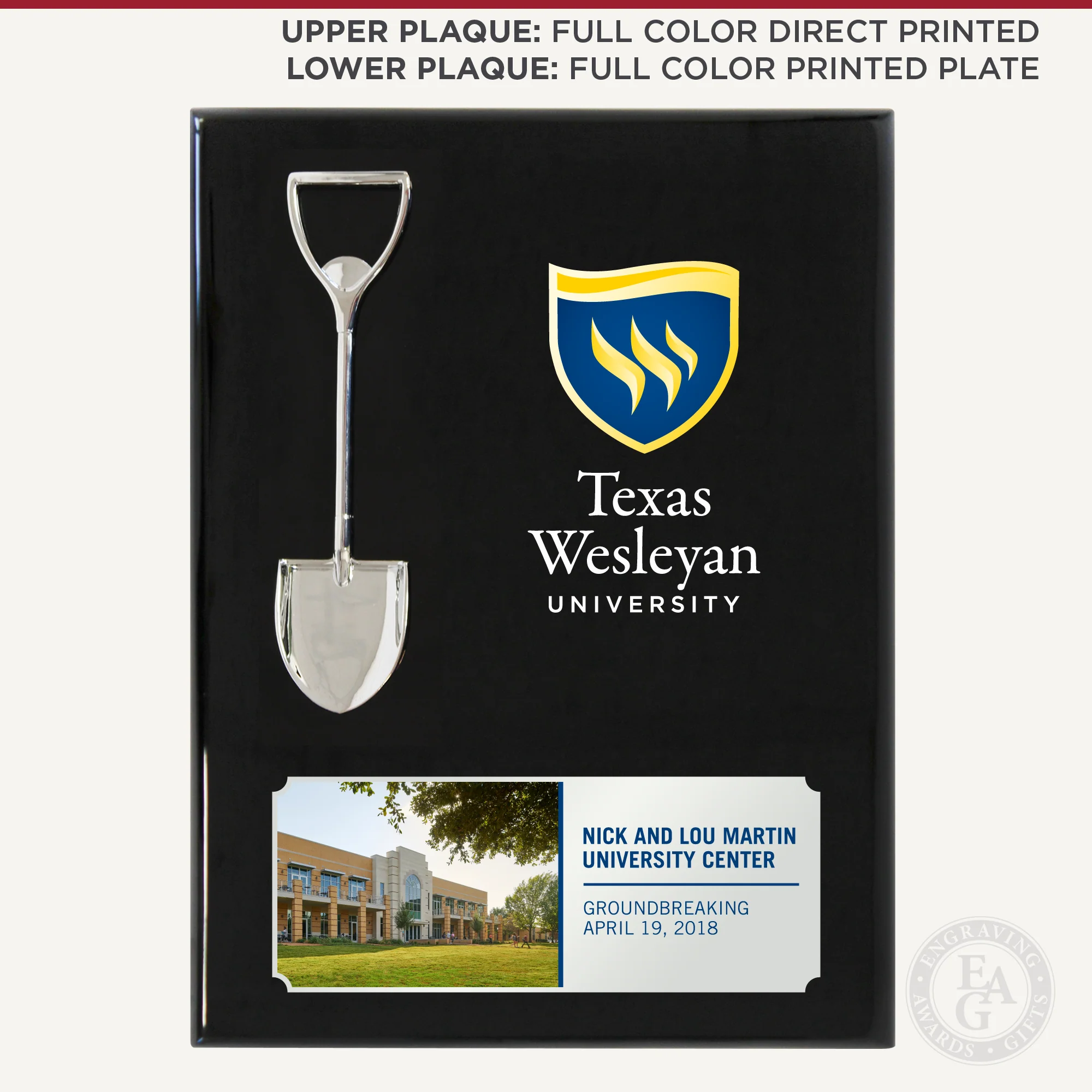 9" x 12" Miniature Vertical Shovel Plaque - Image 3