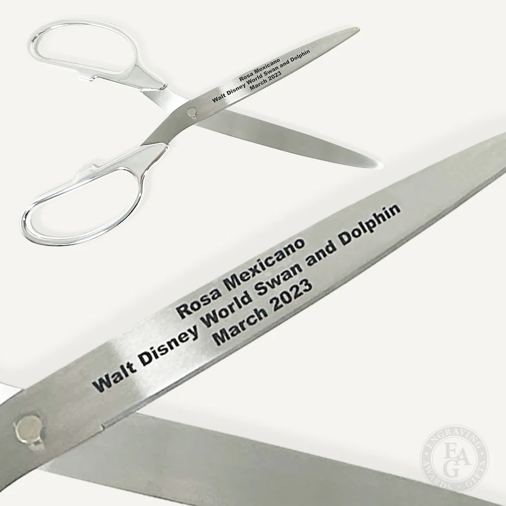 36" Chrome Plated Ribbon Cutting Scissors with Silver Blades - Image 15