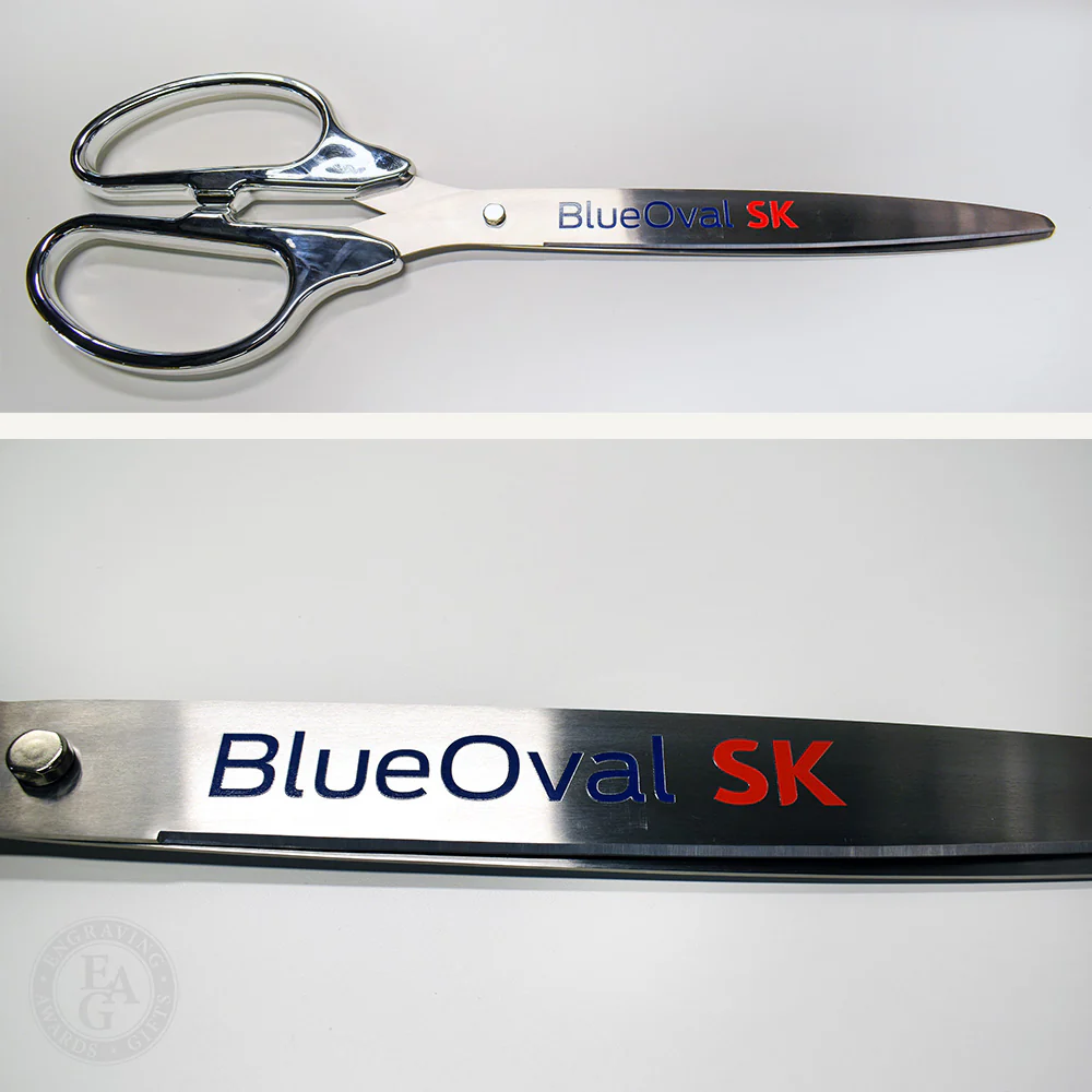 36" Chrome Plated Ribbon Cutting Scissors with Silver Blades - Image 7