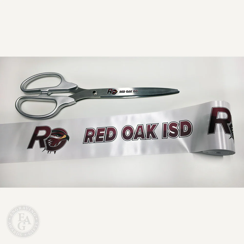 25" Chrome Plated Ribbon Cutting Scissors with Silver Blades - Image 7