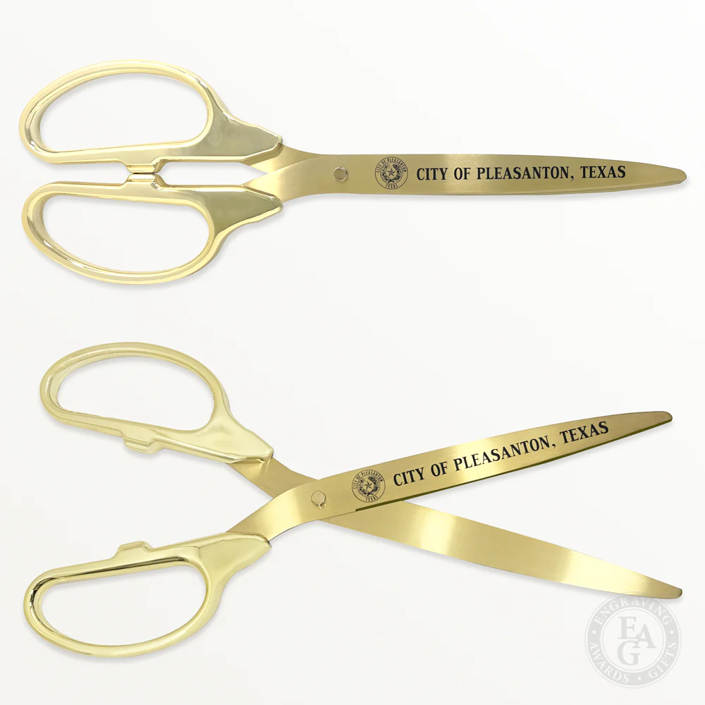 25" Gold Plated Ribbon Cutting Scissors with Gold Blades - Image 7