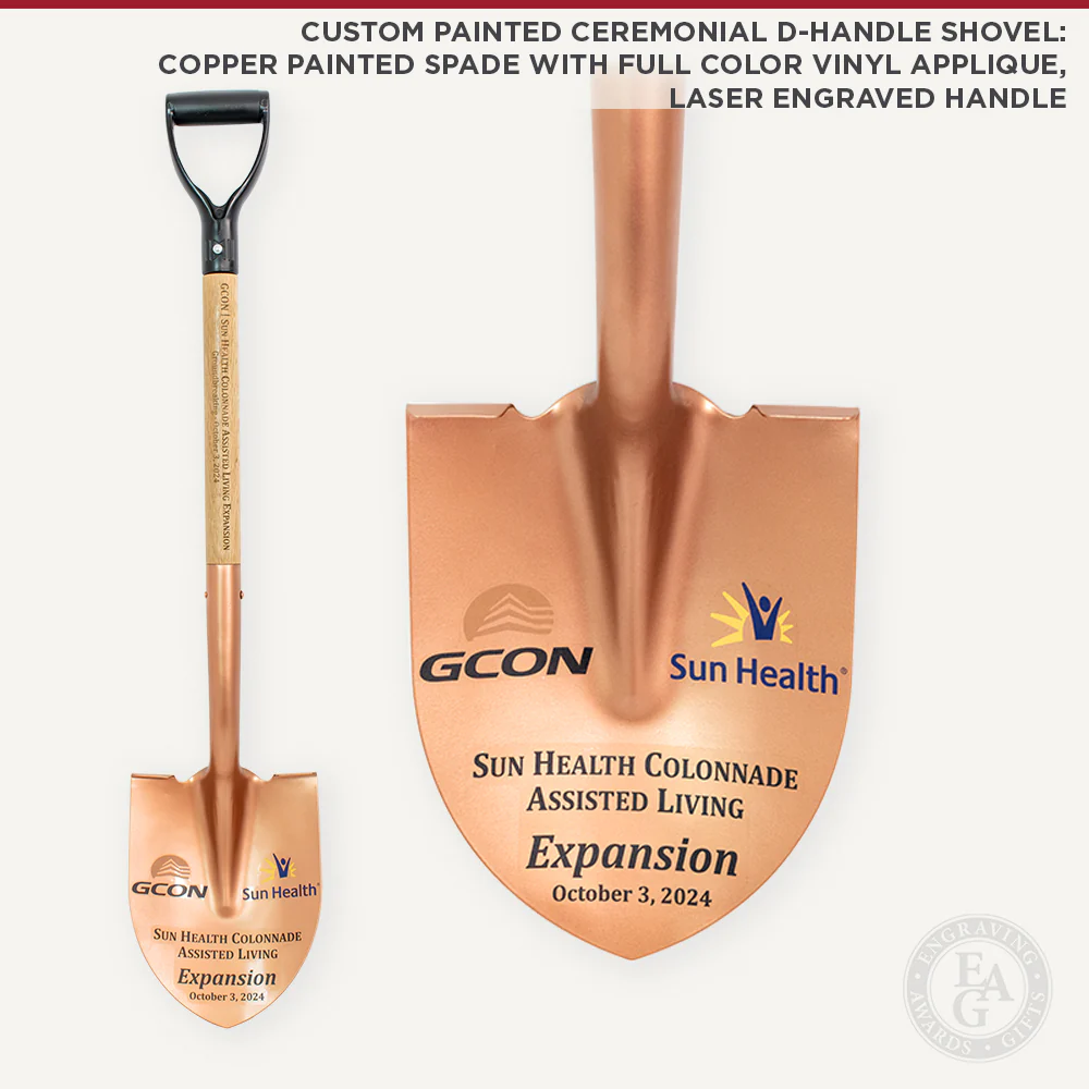 Custom Painted Ceremonial Groundbreaking Shovel - D-Handle - Image 26