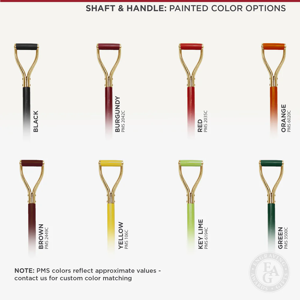 Gold Finish Ceremonial Groundbreaking Shovel - D-Handle - Image 12
