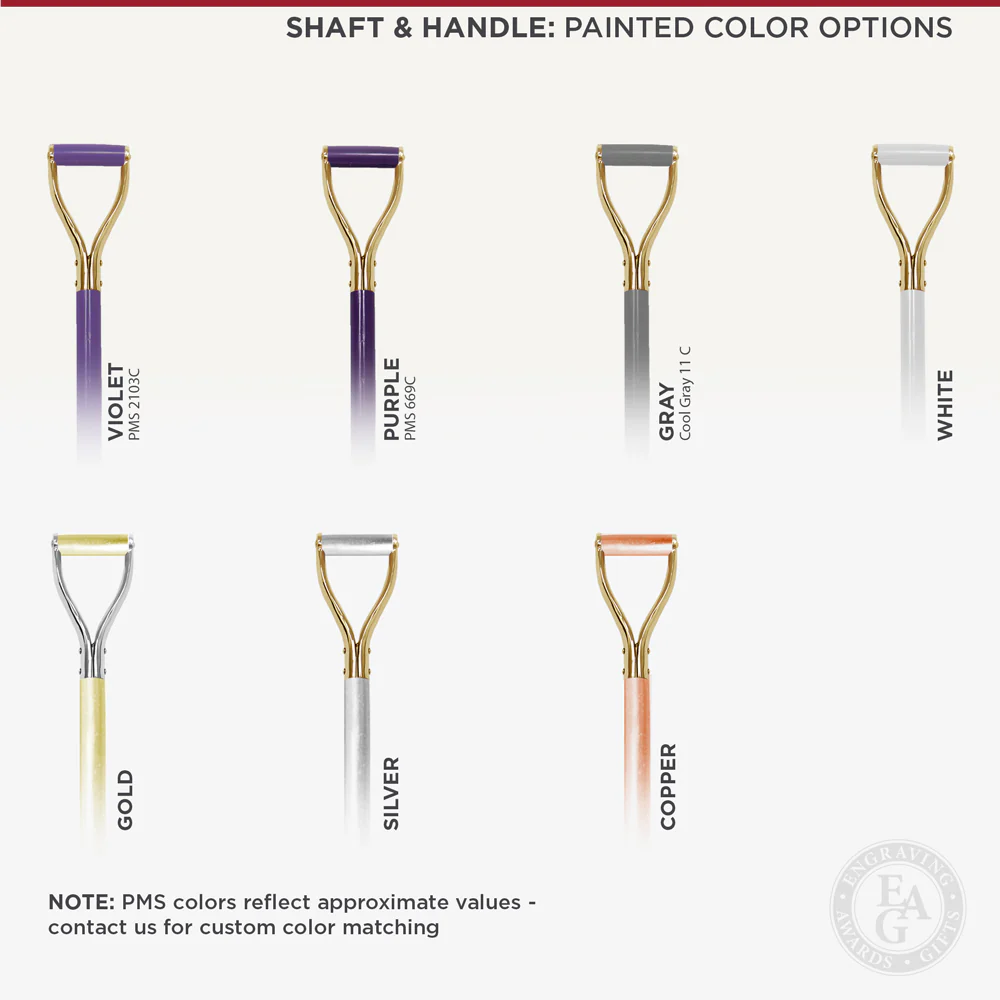 Gold Finish Ceremonial Groundbreaking Shovel - D-Handle - Image 14