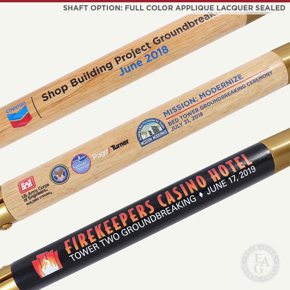 Gold Finish Ceremonial Groundbreaking Shovel - D-Handle - Image 7