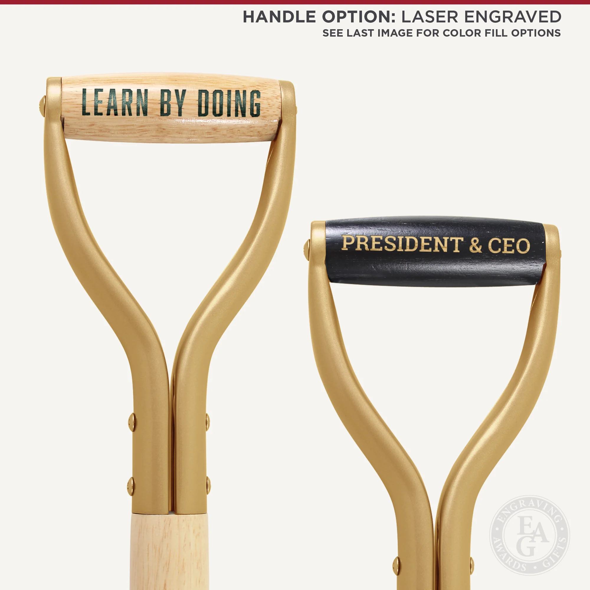 Gold Finish Ceremonial Groundbreaking Shovel - D-Handle - Image 9