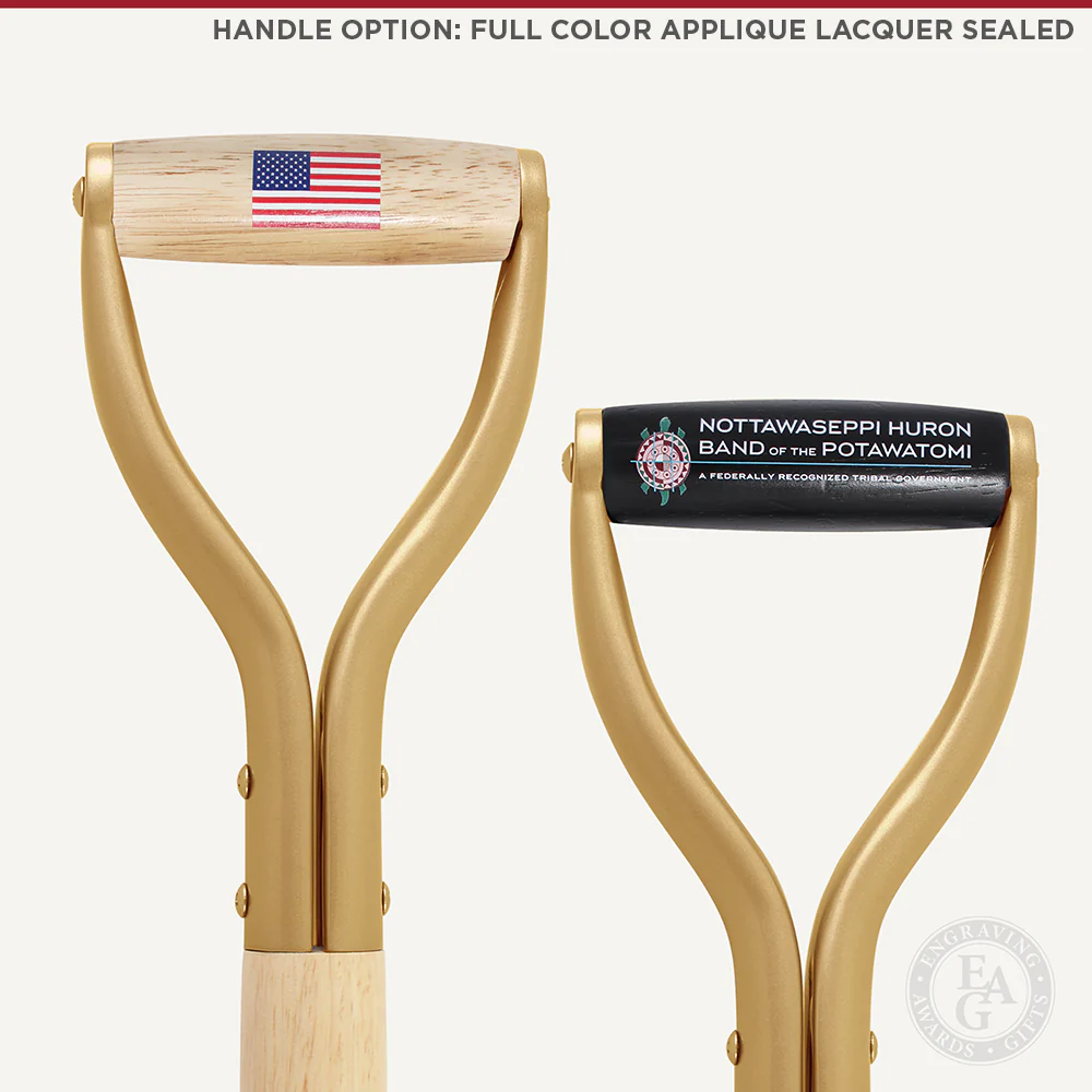 Gold Finish Ceremonial Groundbreaking Shovel - D-Handle - Image 10