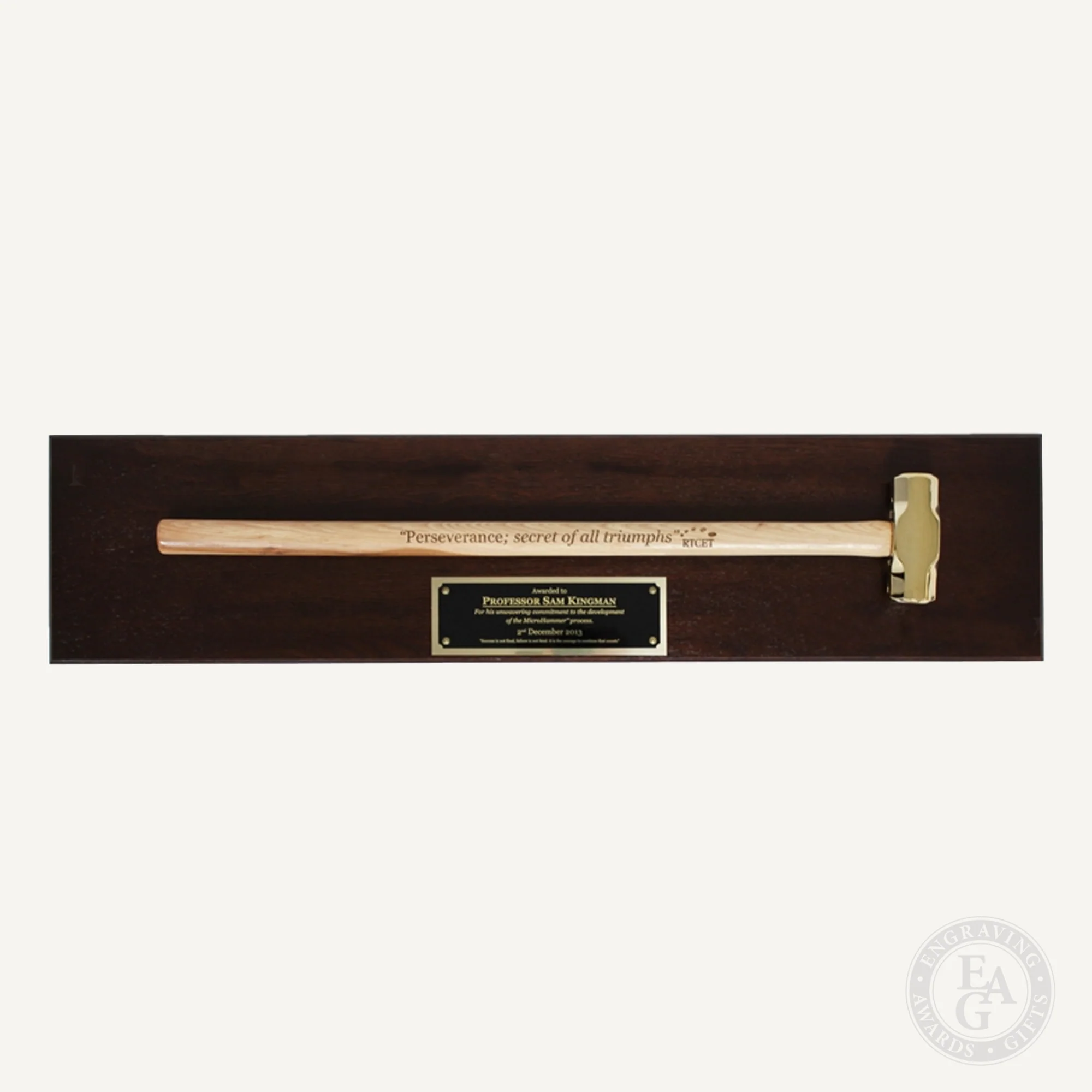 Full Size Gold Plated Sledgehammer Plaque - Image 10