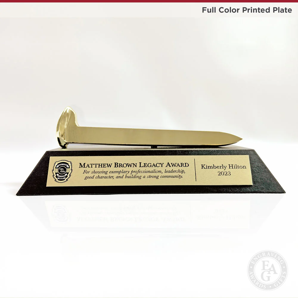 Gold Plated Ceremonial Railroad Spikes Awards Stands - Image 7
