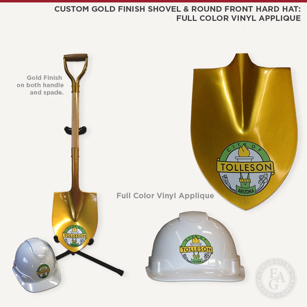 Gold Finish Ceremonial Groundbreaking Shovel - D-Handle - Image 23