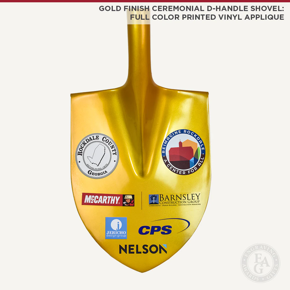 Gold Finish Ceremonial Groundbreaking Shovel - D-Handle - Image 30