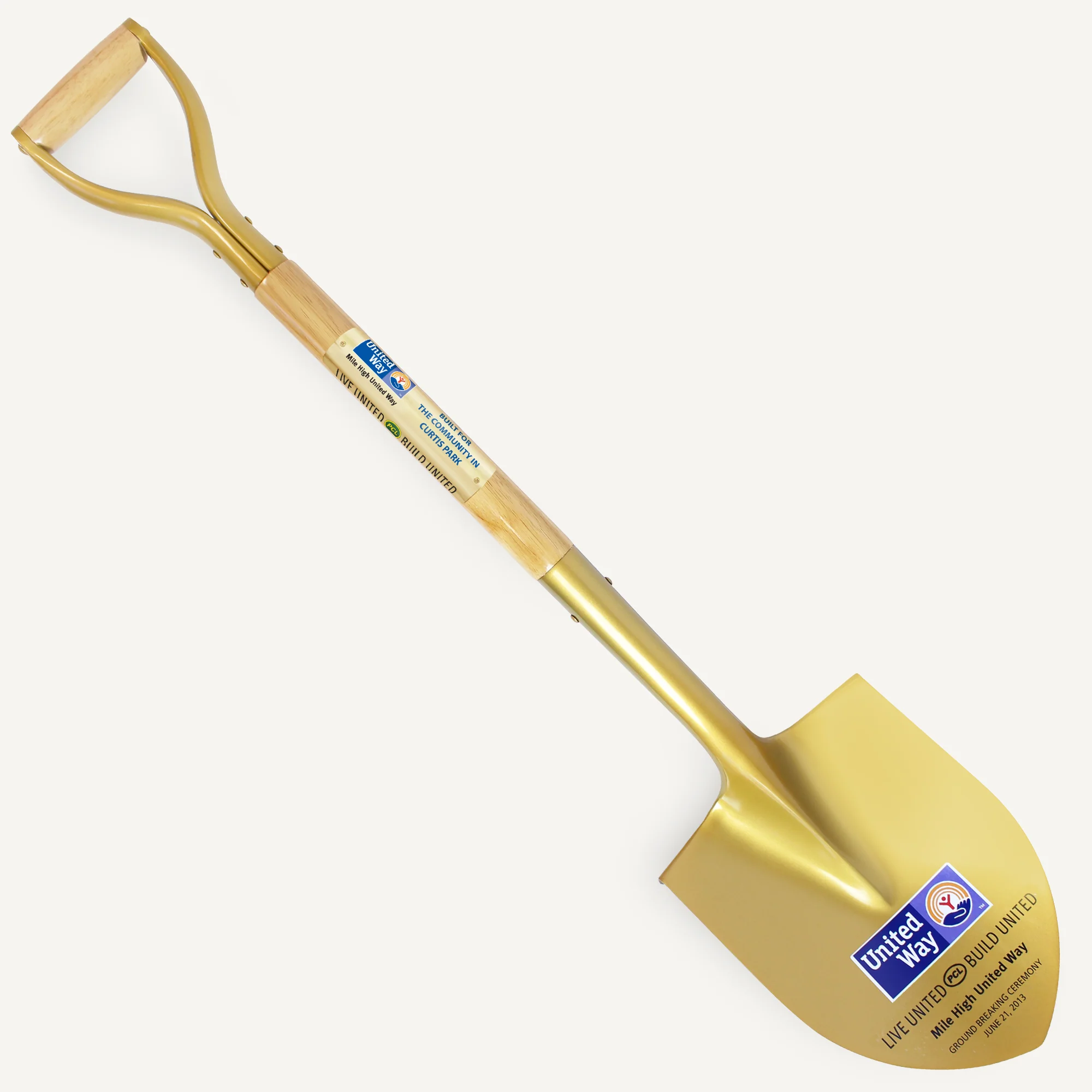Gold Finish Ceremonial Groundbreaking Shovel - D-Handle - Image 34