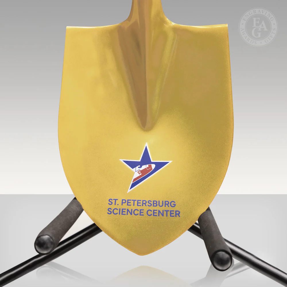Gold Finish Ceremonial Groundbreaking Shovel - D-Handle - Image 37