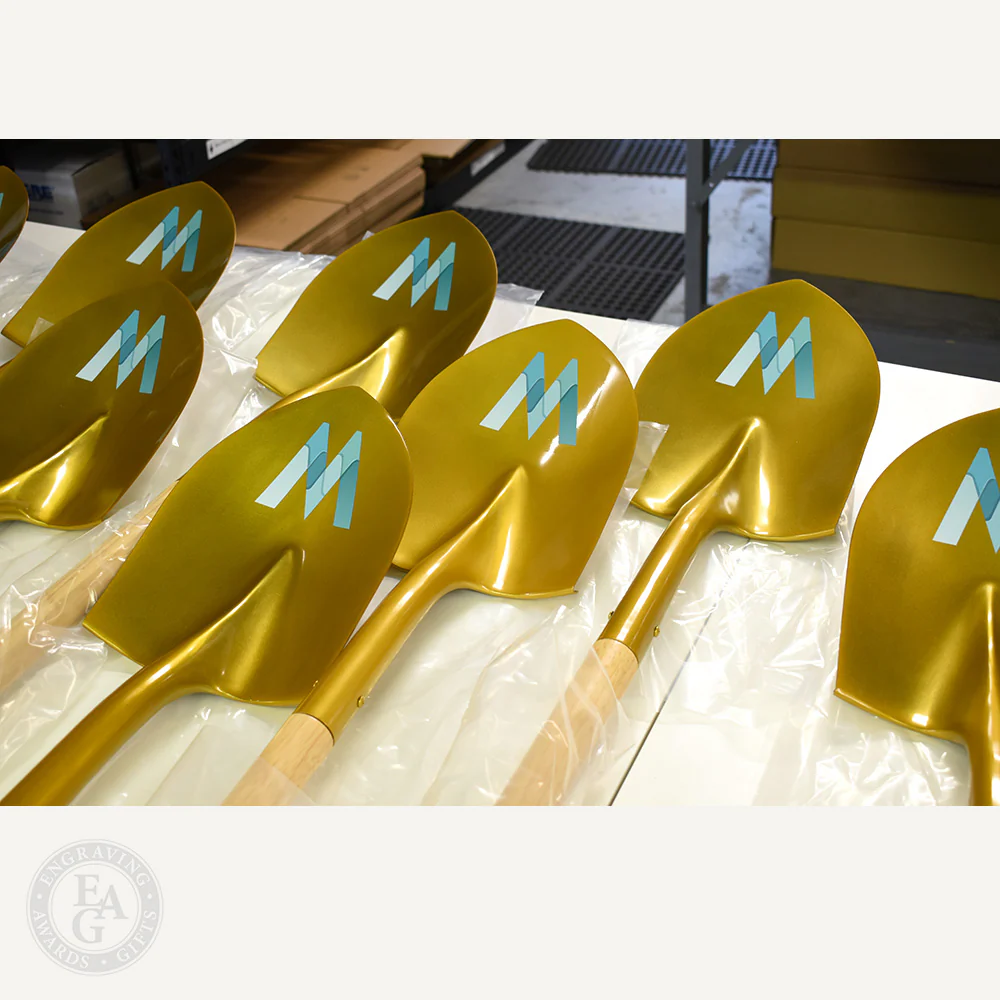 Gold Finish Ceremonial Groundbreaking Shovel - D-Handle - Image 39