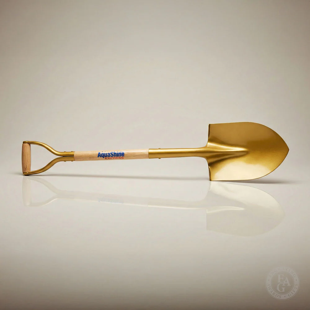 Gold Finish Ceremonial Groundbreaking Shovel - D-Handle - Image 47